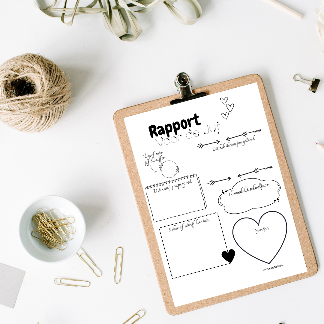 Liefste Juf Rapport – Download & Print Cadeau